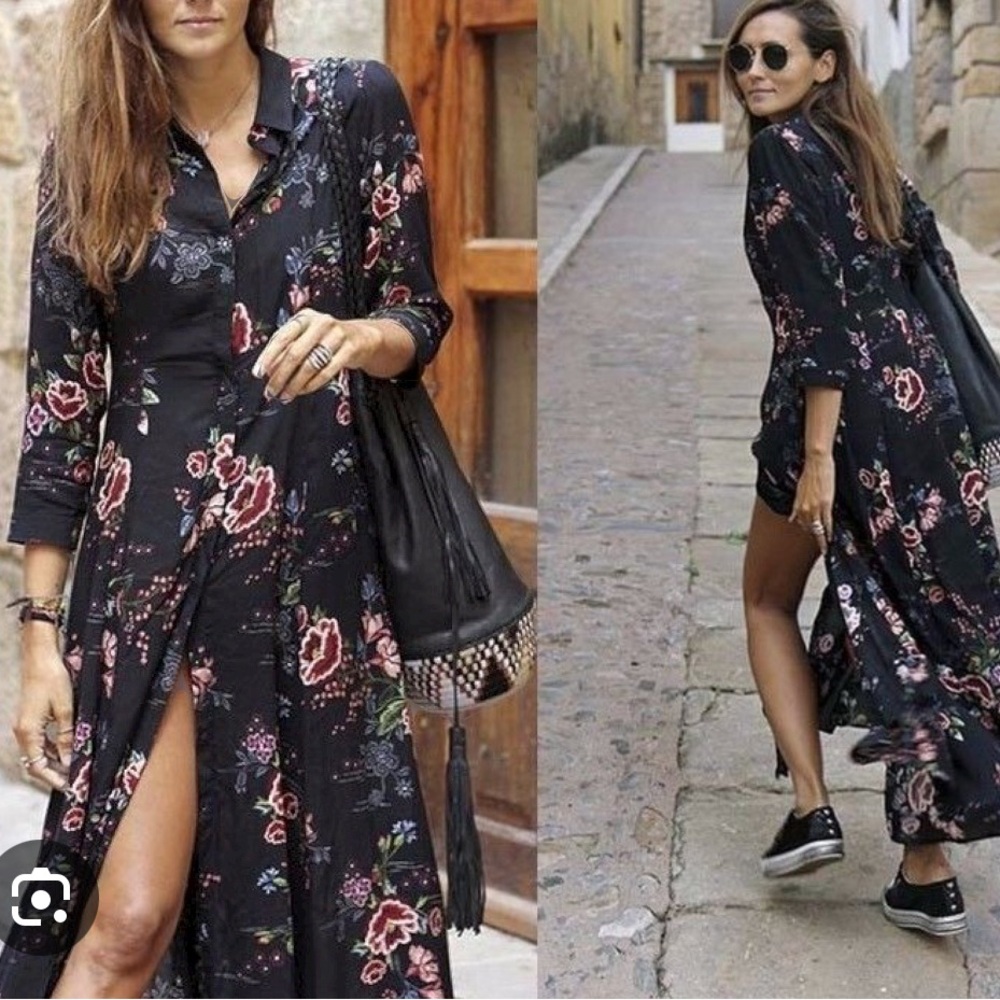 Zara floral maxi dress
